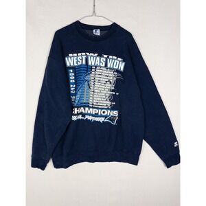 VTG Starter Carolina Panthers NFL Sweatshirt XL Blue Champions Pullover Fleece